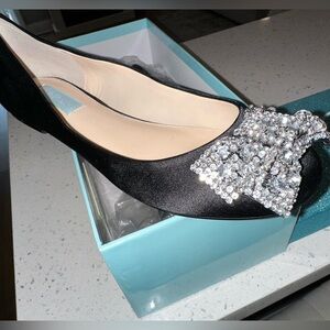 Black Rhinestone Flats